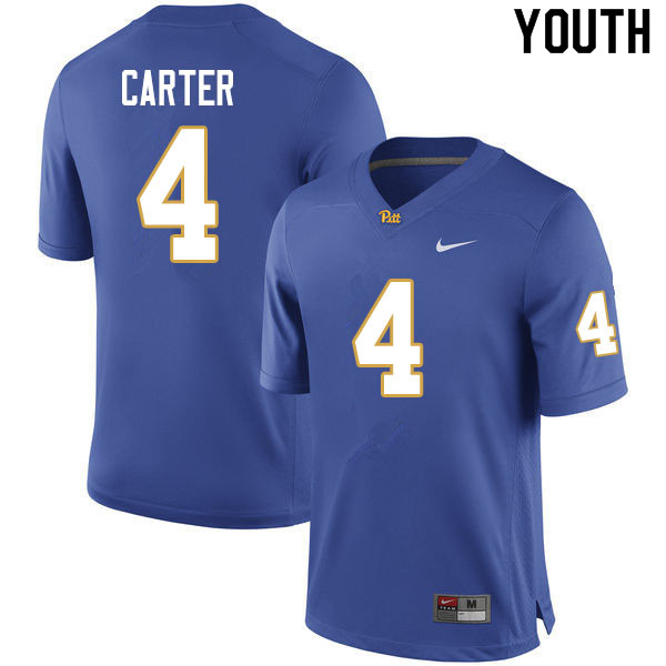 Youth #4 Daniel Carter Pitt Panthers College Football Jerseys Sale-Royal